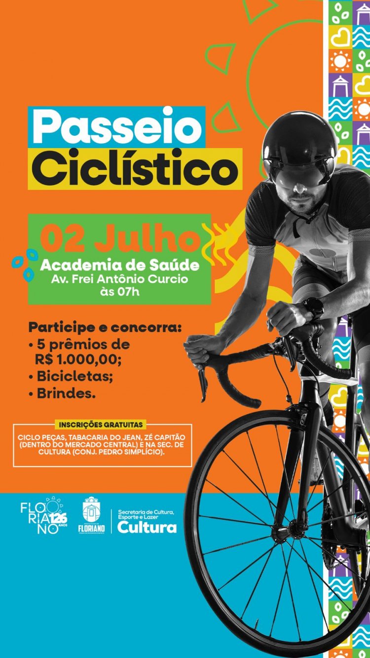 Floriano, 126 anos: abertas as inscrições para o passeio ciclístico de aniversário da cidade