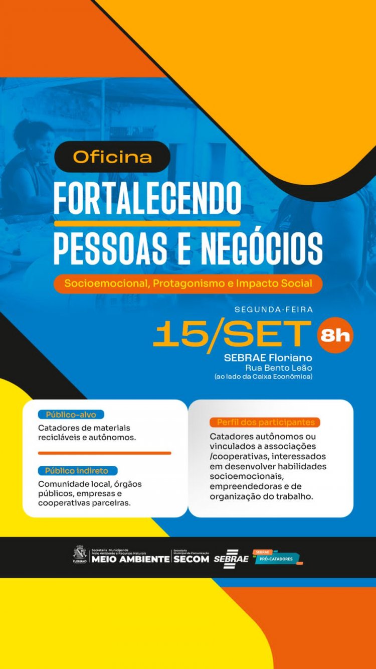 Secretaria de Meio Ambiente realizará oficina para catadores de materiais recicláveis