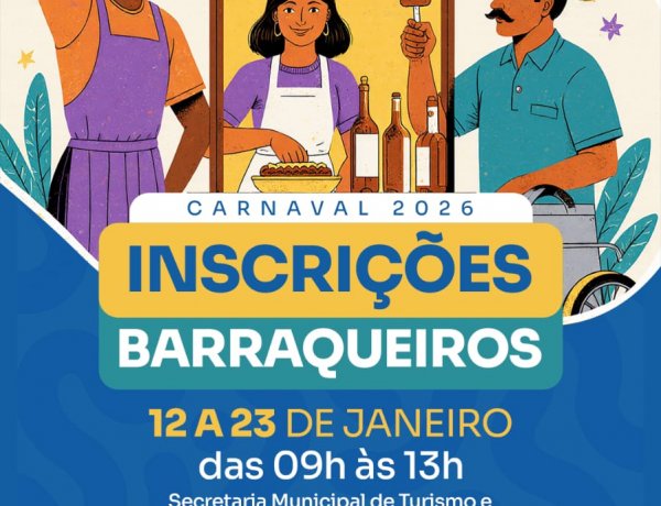 Abertas as inscrições para barraqueiros que irão atuar no Carnaval de Floriano 2026
