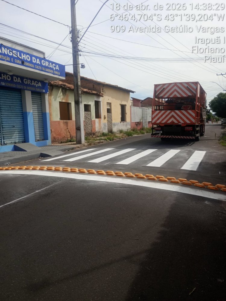 Superintendência de Trânsito de Floriano sinaliza principais vias da cidade