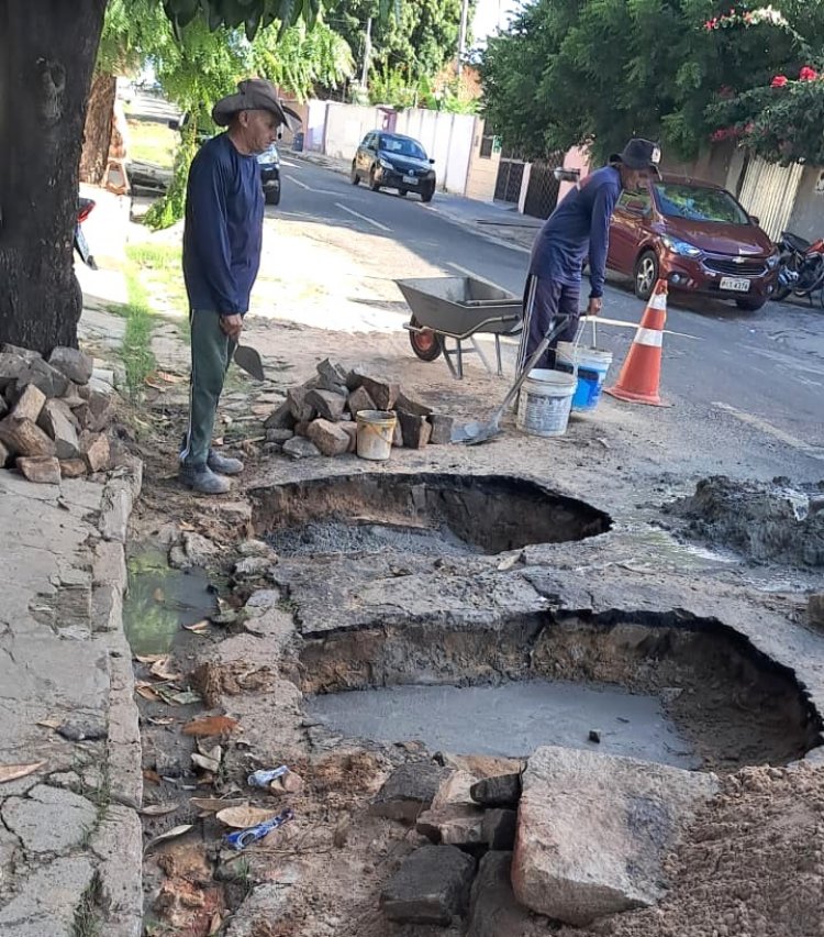 Infraestrutura de Floriano realiza Operação Tapa-Buracos em diversos pontos no mês de abril
