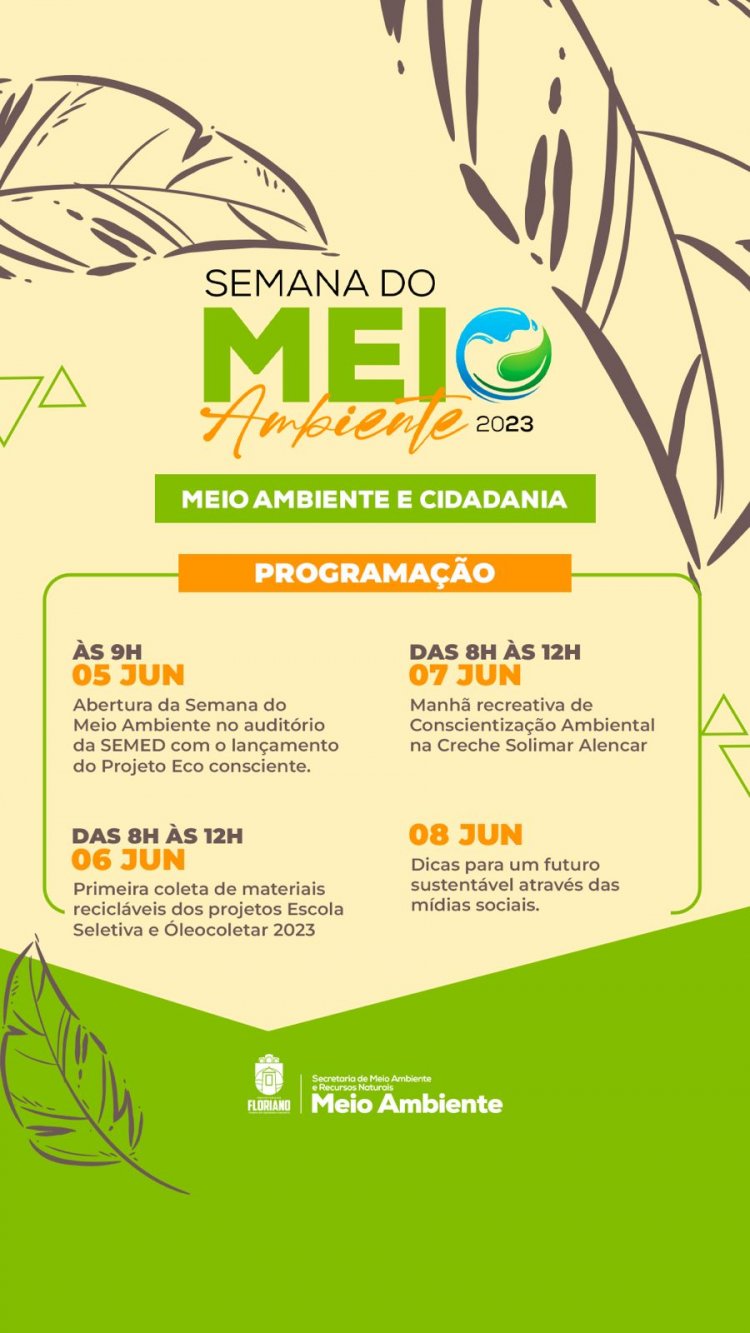 Prefeitura de Floriano promoverá Semana do Meio Ambiente