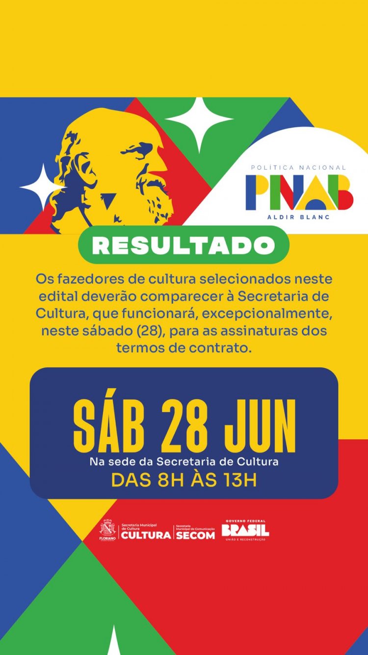 Secretaria de Cultura de Floriano divulga resultado final e aditivo do edital da Política Nacional Aldir Blanc