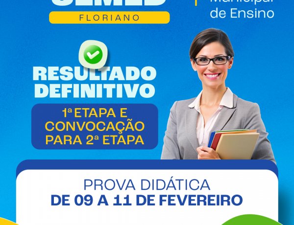 Floriano: Educação divulga resultado da 1ª fase do seletivo para professor e convoca classificados para 2ª fase