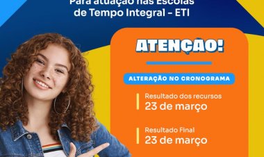 Prefeitura de Floriano altera cronograma de seleção para monitores das escolas de tempo integral