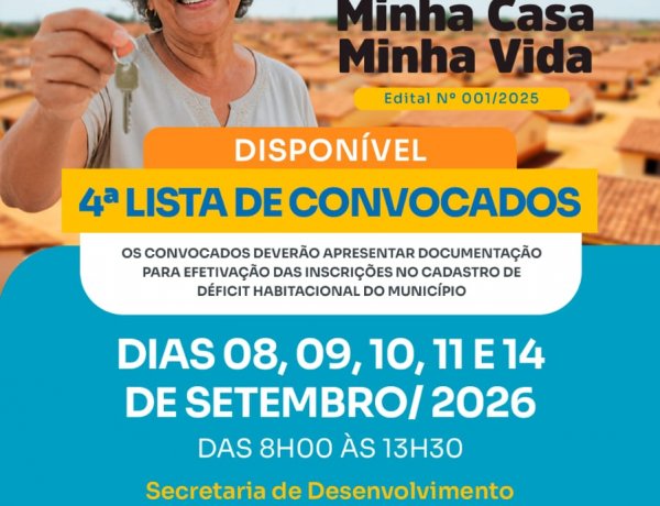Prefeitura de Floriano divulga 4ª lista de convocados do Programa Minha Casa, Minha Vida